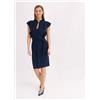 Freeman Abito Blu Scuro A Sbuffo Fit E Flare Freemans UK 14/16 (fm208-6)