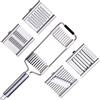 Veketry 4 in 1 Multipurpose Vegetable Slicer Set, Cheese Grater Cabbage Shredder Kitchen Mandoline, Stainless Steel Vegetables Cutter with Cut Proof Glove, Handheld for Potato Lemon Ginger Onion Fruits
