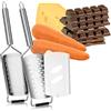 Robin Goods - Grattugia da cucina in acciaio inox, 2 pezzi, grattugia per verdure e verdure crude e di alta qualità, per cucinare grattugia piatta grossolana/fine (2 pezzi, grande/fine)