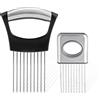 Charmyth 2PCS Porta fette di cipolla in acciaio inox, Forchetta per Cipolle, Affettatrice per Limone per Cipolla Patate la casa