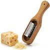 ZENFUN Grattugia per formaggio, in acciaio inox con manico in legno, contenitore in legno di acacia, grattugia da cucina portatile per formaggio, limone e cioccolato, strumento per formaggio