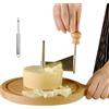 Bajbumgn Ruota Affettatrice per Formaggio - Acciaio Inossidabile Con Manico - Taglia Fiori di Formaggio con Base in Legno - Per Cioccolato Dolci Pasticceria Cottura Casa Cucina Ristorante Negozio