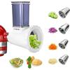 Assiduous Affettatrice in acciaio inox per KitchenAid,Grattugia per formaggio, Grattugia per verdure con 4 lame in acciaio inossidabile, accessorio per grattugia tagliaverdure