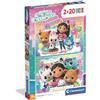 Clementoni - Puzzle per Bambini 2x20 Pezzi Supercolor, per Bambini 3+ Anni, Illustrazione con i personaggi di Gabby's Dollhouse, Idea Regalo, Made in Italy, 27x18,5 cm, 24832