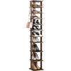 HOME BI Scarpiera stretta, scaffale per scarpe in legno a 10 livelli, armadietto verticale per scarpe, torre per ingresso, organizer per scarpe, camera da letto, 158x26.5x25.7 cm (marrone rustico)