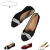 Generic Scarpe da donna leggere alla moda con zeppa con strass, punta rotonda, tacco basso, glitterate, comode, ortopediche, ballerine senza lacci, casual, da lavoro, Nero , 37.5 EU