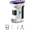 Eurowagens 1000X Palmare Microscopio per Bambini 4K 20In Schermo Ricaricabile Digitale