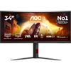 AOC G4 CU34G4Z Monitor PC 86,4 cm (34") 3440 x 1440 Pixel Wide Quad HD LED Nero, Rosso