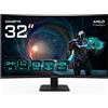 GIGABYTE GS32QCA 31,5" Monitor Gaming Curvo QHD - 2560 x 1440, 180Hz, 1ms, 250 cd/m², FreeSync, HDR Ready, HDMI 2.0,