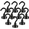 Anksixx Gancio Magnetico, 10PCS Potente Neodimio Magnete Gancio, 16mm Ganci Magnetici Ultra Forte, Magnete con Gancio per Cucina Camera da letto Bagno Armadietti Calamita da frigo (Nero)