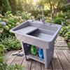 Fdzylyg Lavatoio da Esterno in Plastica PP, Mobile Lavandino da Lavanderia Portatile, Lavello Biancheria Indipendente, Lavabo Lavapanni con Asse Rimovibile, per Interno, Garage, Giardino, Cantina