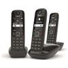 Gigaset AS690 Trio Telefono Cordless: 3 Portatili per Chiamate Interne ed Esterne in Parallelo, Vivavoce Alta Qualità, Tastiera Illuminata ed Ampio Display, Nero - SMAS690TRIO