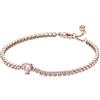 PANDORA Timeless Bracciale tennis con cuore placcato in oro rosa 14 k con cristallo rosa orchidea, 18