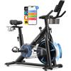 MERACH Cyclette da Casa con Resistenza Magnetica, Bicicletta da Appartamento Silenziosa con Sella a Cuscino d'Aria Ammortizzante, Schermo LCD, App Esclusiva, Telaio a H Stabile, Carico fino a 150KG
