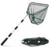 OulQinyhome Rete da Pesca Pieghevole 90 cm Rete per Stagno Rete Rivestita in Gomma Retino Telescopico con Impugnatura Antiscivolo e Robusto Telaio Triangolare per Stagni,Laghi,Torrenti e Pesca dalla Barca