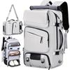 CORATED Zaino Unisex Espandibile da Viaggio, Zaino per Laptop con Scomparto Separato per Scarpe, Adatto come Bagaglio a Mano, Ideale per Viaggi, Lavoro e Escursioni, grigio argentato, L, Zainetto