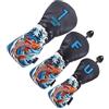 QUILSTM Coprimazze da Golf in Pelle PU Impermeabile Coprimazze da Golf in Pelle PU Impermeabile Set di Protezioni per Driver da
