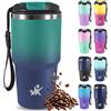 Mujigaga Tazza da Viaggio 20oz, Bicchiere Termico, Tazze da Caffè Riutilizzabili per Viaggi, Termos Caffè, Ermetica Portatile, Travel Tumbler Per Caffè Caldo e Freddo, Acqua e Tè