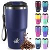Mujigaga Tazza Termica 20oz, Termos Caffè, Bicchiere Termico con Coperchio a Prova di Perdite, Tazza da Viaggio, Ermetica Portatile, Travel Tumbler Per Caffè Caldo e Freddo, Acqua e Tè