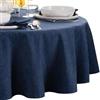 Threadmade Elrene Home Fashions Continental - Tovaglia resistente all'acqua e alle macchie, ovale, 160 x 200 cm, colore: blu navy