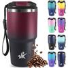 Mujigaga Tazza da Viaggio- 600ml- Termos Caffè, Tumbler Termico con Coperchio, Ermetica Portatile, Tazza da Viaggio, Ermetica Portatile, Travel Tumbler Per Caffè Caldo e Freddo, Acqua e Tè