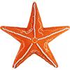 MX Home Cuscino Decorativo all'Uncinetto Stella Marina - Arancione con Perle