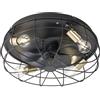 RL LIVE YOUR LIGHT Reality, Ventilatore, Trondheim 4xE27, max.10,0 W Plastica, Bianco, Finitura: Metallo, nero opaco Ø:48,5cm, A:17,5cm Interruttori separati,Comando a distanza,