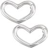 Beebeecraft 925 Anello A Molla in Argento Sterling da 16mm con Chiusura A Molla Liscia A Forma di Cuore con Scatola di Plastica e Panno per Lucidatura per Braccialetti e Portachiavi