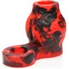 Creature Cocks Hell Hound Silicone Penis Sleeve + Ball Stretcher Medium Red