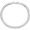 LeCalla Bracciale in argento Sterling 925 Solid per uomo | Italiano 4. 5 MM Diamond-Cut Uomo Cuban Link Chain Bracciale da 7,5 pollici, Made in Italy