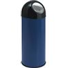 V-Part - Abfallbehälter mit Druckdeckel 55 Liter - Steel Plastic - Blau, Schwarz