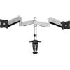 PureLink Supporto per monitor PureMounts PM-Office-DM-23D - supporto da scrivania/da tavolo per 2 monitor, completamente mobile, orientabile, inclinabile, regolabile in altezza anche per televisori fino a 61 cm / 28' pollici / VESA 100 - per 2 monitor