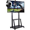 WISFOR Supporto TV EXTRA STABILE con rotelle, carrello mobile per supporto TV 100", supporto TV regolabile in altezza con ripiani AV per 32"-100"