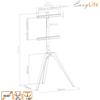 EasyLife - STAFFELEI Treppiede in legno per TV da 45 a 65 pollici, orientabile e regolabile in altezza - VESA fino a 400x400 (bianco/noce)