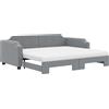 vidaXL Divano letto estraibile con materasso Grigio chiaro 80x200 cm Tessuto