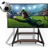 WISFOR Supporto TV WISFOR, regolabile in altezza, con rotelle, base universale per televisori, con ripiani per dispositivi AV, adatto per schermi da 65" a 100", compatibile con standard VESA 800x600mm, capacità massima di carico: 100 kg