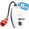 ABSINA Wallbox mobile 11 kW tipo 2 con app e RFID - trifase 400 V, IP65, FI A+DC 6 mA