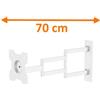 OEM XTRARM Axis XL 70 cm, supporto TV da parete, consigliato per schermi fino a 55 pollici, orientabile, inclinabile, girevole, fino a 25 kg, VESA 200x200 mm, bianco