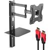 Maclean Supporto TV con ripiano per DVD Maclean, vesa 200x200 , 23"-42", 30kg, MC-771+HDMI 2.0 4K 3D UHD 1,8m CAVO 48 bit