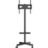 SucceBuy Supporto TV mobile con altezza regolabile, portatile per televisori da 23 a 60 pollici. Con rotelle e ripiano per dispositivi AV. Ideale per camere da letto e soggiorni.