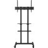 SucceBuy Carrello porta TV mobile, supporto regolabile in altezza per TV da 32-70 pollici, supporto TV rotante con ruote, doppio ripiano per dispositivi AV, supporto TV portatile per camera da letto e soggiorno