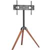 VEVOR supporto TV con cavalletto a treppiede per TV piatti e curvi da 1016-1651 mm fino a 45 kg, rotazione sinistra-destra di 18°, supporto TV portatile con gambe in legno per camera da letto soggiorno studio