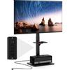 Costway Supporto TV COSTWAY per televisori da 32-70 pollici, piatti e curvi fino a 50 kg, regolabile in altezza da 108 a 132 cm, max. VESA 600x400 mm, 2 prese e USB/tipo C