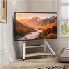WISFOR Supporto TV regolabile in altezza, supporto TV con rotelle, supporto TV universale con ripiani AV per 40"-75", VESA 600x400mm, fino a max. 80kg, bianco