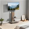 Unho WISFOR Supporto TV, inclinabile, su ruote, regolabile in altezza, con 2 ripiani per TV da 40-75 pollici max., VESA 600 x 400 mm, fino a 60 kg max.