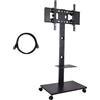 Bolt Edge Supporto da pavimento TV-V su rotelle - Regolabile per TV da 32"-65" - Supporto universale regolabile in altezza - Nero