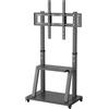 Happyment Supporto da pavimento per TV XXL Vaylen 32-100" - Regolabile in altezza - Con rotelle - Nero - Stabile e universale