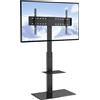 VEVOR Supporto TV VEVOR, supporto girevole da pavimento per TV (32-85 pollici), supporto TV portatile regolabile in altezza con base in vetro temperato, supporto TV per camera da letto soggiorno nero
