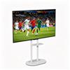 FATIVO Supporto TV regolabile in altezza 40-75 pollici, piedistallo universale con 2 ripiani effetto marmo, VESA 600×400 mm, fino a 40 kg, bianco