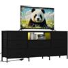 OEM Mobile TV, design in ferro e legno, supporto multimediale versatile, nero